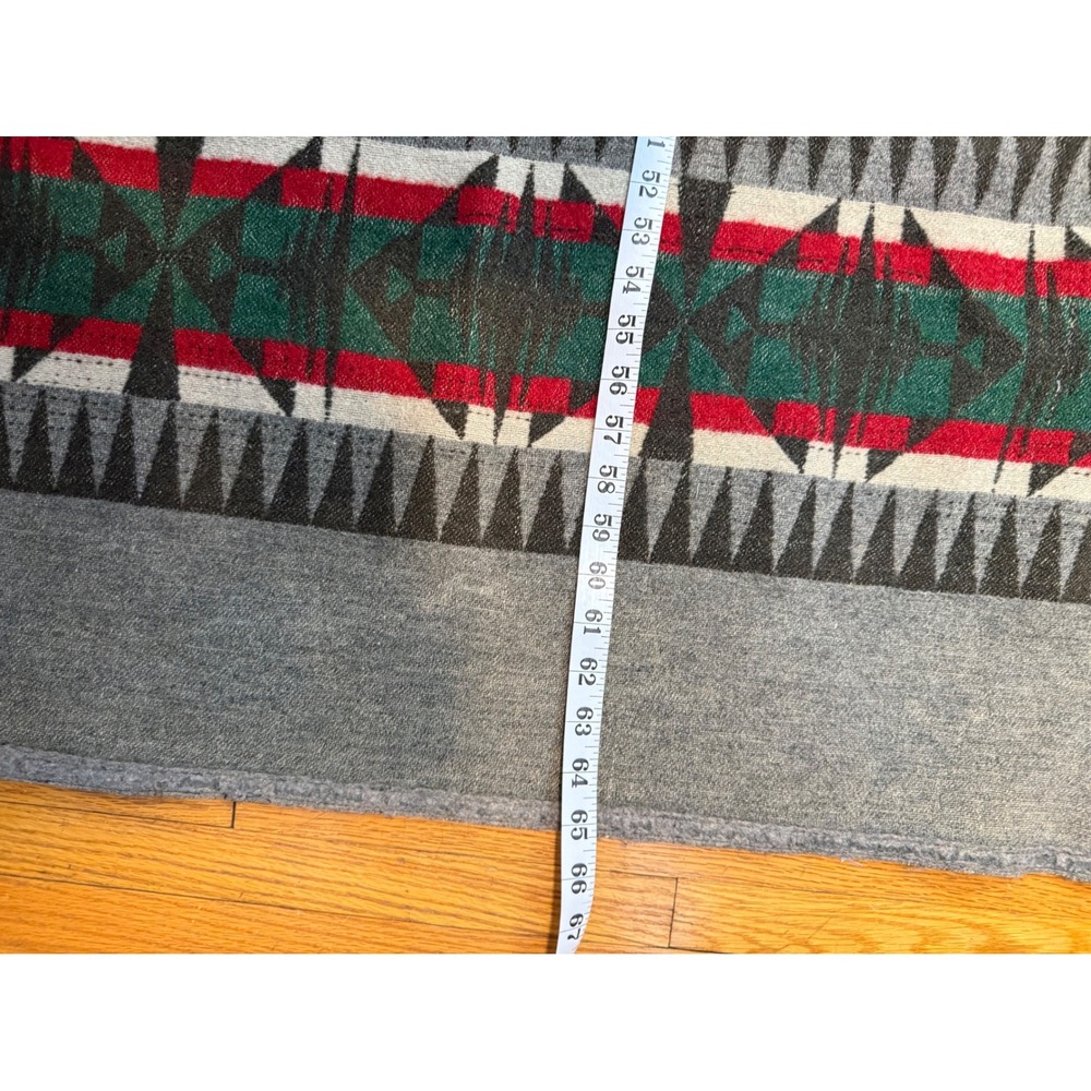 Vintage 15- 20s Cayuse Southwestern Aztec Geometric Wool Blanket 54x65‎ Throw - Picture 3 of 4